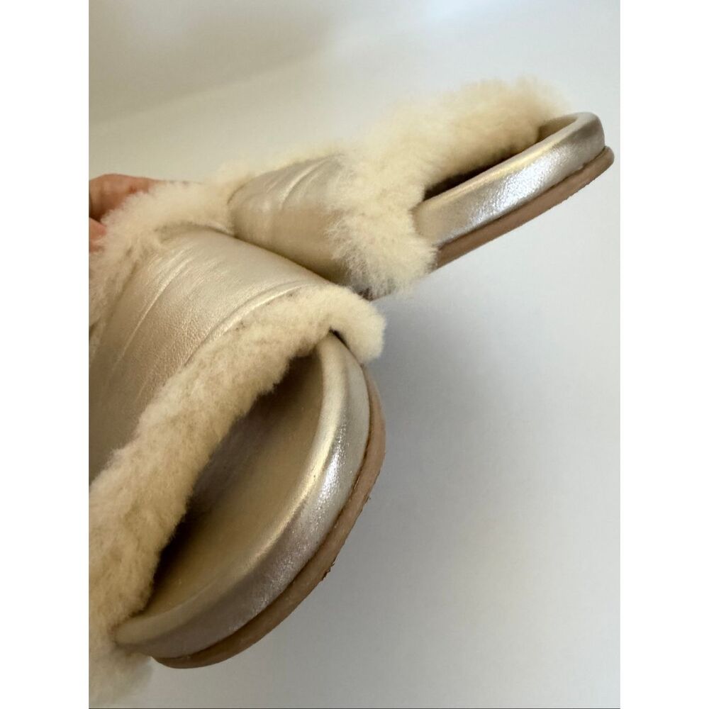 Beek Gallito Shearling Slide in Platinum Size 40/10 Rare Color - Picture 6 of 12